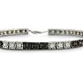 Sterling silver black diamond tennis bracelet with 50 alternating black and white diamonds.  Diamond content is 1 carat in  J/K color I2 clarity. Image-2