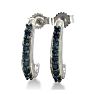 Sterling silver ruby J-hoop earrings. These everday earrings contain 16 midnight blue sapphires with a total gem weight of 1/3 carat. Image-2