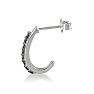 Sterling silver ruby J-hoop earrings. These everday earrings contain 16 midnight blue sapphires with a total gem weight of 1/3 carat. Image-3