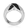 Previously Owned 1/2ct Black Diamond Ropework Right Hand Ring in Sterling Silver, Size 6 Image-4