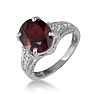 Garnet Ring: Garnet Jewelry: Garnet Jewelry: 4ct Garnet and Diamond Ring in 10k White Gold | Fine Gemstone Jewelry Image-2