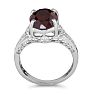 Garnet Ring: Garnet Jewelry: Garnet Jewelry: 4ct Garnet and Diamond Ring in 10k White Gold | Fine Gemstone Jewelry Image-3