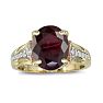 Garnet Ring: Garnet Jewelry: Garnet Jewelry: 4ct garnet and Diamond Ring in 10k Yellow Gold | Fine Gemstone Jewelry Image-1