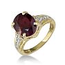 Garnet Ring: Garnet Jewelry: Garnet Jewelry: 4ct garnet and Diamond Ring in 10k Yellow Gold | Fine Gemstone Jewelry Image-2