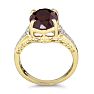 Garnet Ring: Garnet Jewelry: Garnet Jewelry: 4ct garnet and Diamond Ring in 10k Yellow Gold | Fine Gemstone Jewelry Image-3