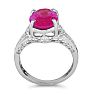 4ct Ruby and Diamond Ring in 10k White Gold Image-3