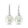 Pearl Drop Earrings With 12MM Shell Pearls In Sterling Silver Image-1