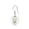 12mm Shell Pearl Fish Hook Earrings in Sterling Silver. Big Shiny Pearls At An Amazing Price! Image-3