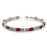 7 3/4ct Ruby and Diamond Bracelet, Sterling Silver Image-1