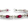 7 3/4ct Ruby and Diamond Bracelet, Sterling Silver Image-2