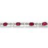 7 3/4ct Ruby and Diamond Bracelet, Sterling Silver Image-3