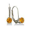 These sunny citrine earrings are cute.  Crafted in 14k white gold, they feature lever back fasteners and are great for everyday wear.    Perfect for those November babies! Image-1