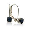 1/2ct Solitaire Sapphire Leverback Earrings, 14k White Gold Image-1