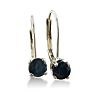 1/2ct Solitaire Sapphire Leverback Earrings, 14k White Gold Image-2
