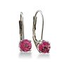 Pink Gemstones 1/2 Carat Pink Topaz Leverback Earrings In 14 Karat White Gold Image-2