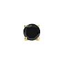 1/2ct Black Single Diamond Stud Earring in 14k Yellow Gold Image-2