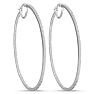 Previously Owned 1 Carat Two Inch Diamond Hoop Earrings In Sterling Silver Image-1