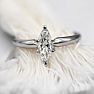 3/4 Carat Marquise Diamond Engagement Ring In 14 Karat White Gold Image-3