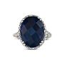11ct Rough-Cut Sapphire and Diamond Ring in Sterling Silver Image-1