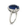 11ct Rough-Cut Sapphire and Diamond Ring in Sterling Silver Image-3