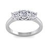 1 1/2 Carat Three Diamond Ring In 14 Karat White Gold Image-1