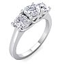 1 1/2 Carat Three Diamond Ring In 14 Karat White Gold Image-2