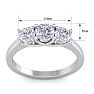 1 1/2 Carat Three Diamond Ring In 14 Karat White Gold Image-6