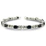 7 1/2ct Sapphire and Diamond Bracelet in Sterling Silver Image-1