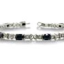 7 1/2ct Sapphire and Diamond Bracelet in Sterling Silver Image-2