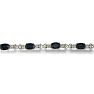 7 1/2ct Sapphire and Diamond Bracelet in Sterling Silver Image-3
