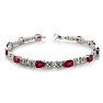 7 1/2ct Ruby and Diamond Bracelet in Sterling Silver Image-1