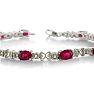 7 1/2ct Ruby and Diamond Bracelet in Sterling Silver Image-2