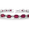 Previously Owned 15 Carat Ruby and Diamond Bracelet in Sterling Silver Image-2
