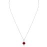 1.5ct Cushion Cut Created Ruby and Diamond Necklace Image-3