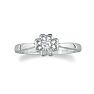 Flower Shaped Diamond Promise Ring in 10k White Gold Image-1