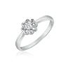 Flower Shaped Diamond Promise Ring in 10k White Gold Image-2