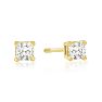 1/4ct Princess Cut Diamond Stud Earrings In 14k Yellow Gold Image-1