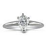 1 Carat Pear Shape Diamond Solitaire Ring in 14K White Gold Image-1