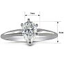1 Carat Pear Shape Diamond Solitaire Ring in 14K White Gold Image-3