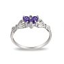 Amethyst Claddagh Ring in 10k White Gold Image-3