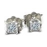 1/3ct Princess Diamond Stud Earrings In 14k White Gold Image-2
