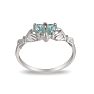 Aquamarine Ring: Aquamarine Jewelry: Aquamarine Claddagh Ring in 10k White Gold Image-3