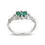 Emerald Claddagh Ring in 10k White Gold Image-3
