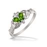 Peridot Claddaugh Ring in 10k White Gold Image-2