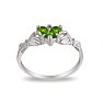 Peridot Claddaugh Ring in 10k White Gold Image-3