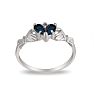 Sapphire Claddagh Ring in 10k White Gold Image-3