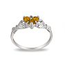 Citrine Claddaugh Ring in 10k White Gold Image-3