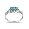 Blue Topaz  Claddagh Ring in 10k White Gold Image-3