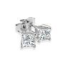 3/4ct Princess Diamond Stud Earrings In 14k White Gold Image-1
