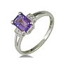 1 3/4ct Amethyst and Diamond Ring in Sterling Silver Image-2